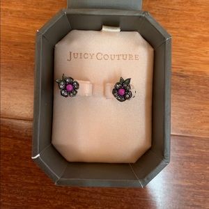 Pink flower earrings